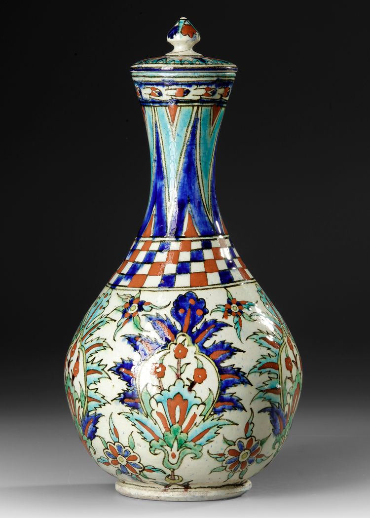 VASE WITH LID, KÜTAHYA, TURKEY , CA. 1900