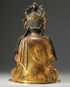 A Chinese gilt lacquered bronze figure of Guanyin