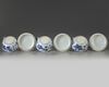 Three Chinese blue and white 'Hundred Antiques' potiches and covers