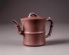 A Chinese yixing bamboo-form teapot and cover