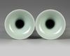 A pair of Chinese celadon-glazed gu vases