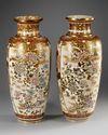 TWO LARGE JAPANESE SATSUMA VASES, MEIJI PERIOD 19TH CENTURY