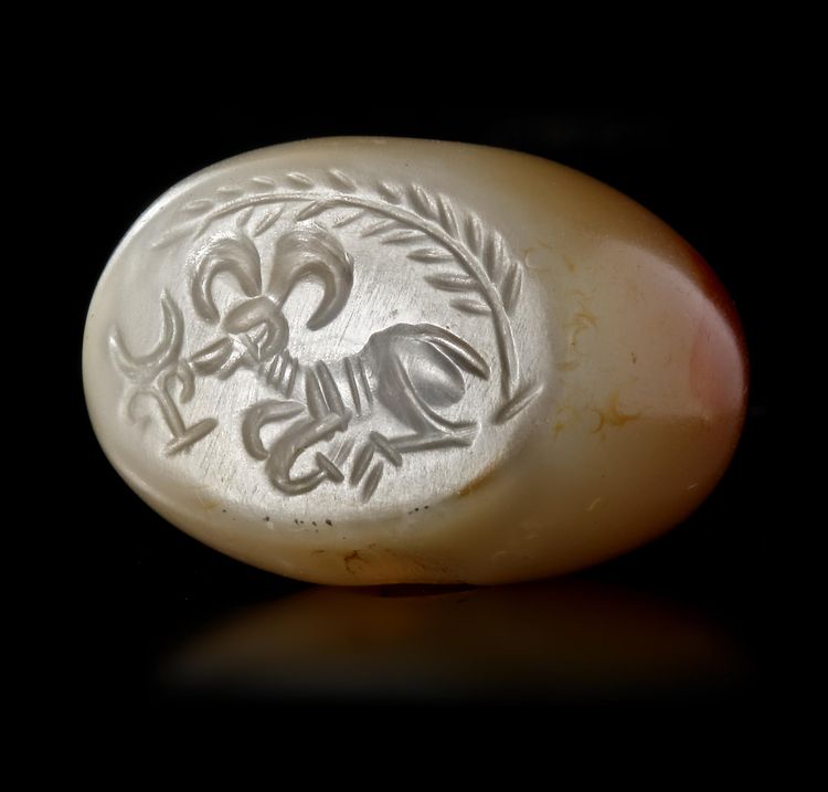 A SASSANIAN AGATE STAMP SEAL, CIRCA 4TH- 5TH CENTURY A.D.