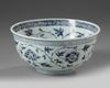 A Chinese blue and white 'floral scroll' bowl