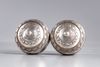 A PAIR OF CHINESE SILVER POTS WITH COVERS, 19TH-20TH CENTURY