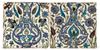 A PAIR OF DAMASCUS POTTERY TILES, SYRIA, 16TH-17TH CENTURY