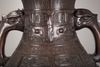 A very large Japanese bronze twin-handled vase