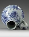 A JAPANESE BLUE AND WHITE JUG, 17TH CENTURY