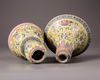 A  yellow-ground porcelain GU vase