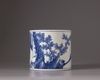 A CHINESE BLUE AND WHITE BRUSH POT, QING DYNASTY 1644-1911