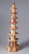 A CHINESE SOAPSTONE PAGODA, 19TH CENTURY