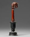 A carved Mughal ivory dagger handle