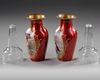 A PAIR OF RED ENAMEL VASES, AUSTRIA, 19TH CENTURY