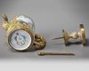 A Chinese painted enamel 'European subject' teapot and pricket stick cover