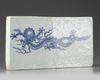 A Chinese blue and white rectangular 'dragon' plaque