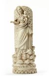 AN INDO-PORTUGUESE CARVED IVORY FIGURE OF THE MADONNA, GOA, 17TH CENTURY