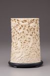 A Cantonese ivory brush pot, bitong