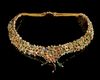 A MUGHAL GEM-SET ENAMELED GOLD NECKLACE, LATE 18TH CENTURY