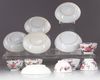 Six Chinese 'Lowestoft' cups and saucers