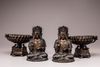 A pair of Chinese bronze buddha's