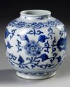 A CHINESE BLUE AND WHITE JAR, MING DYNASTY (1368-1644) OR LATER