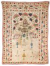 AN OTTOMAN SILK EMBROIDERED PANEL, 19TH CENTURY