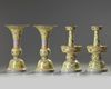 A Chinese yellow-ground famille rose altar set
