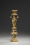 A gilt bronze support with two Deities