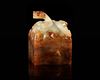 A CHINESE WHITE JADE DRAGON SEAL, HAN DYNASTY (206 BC–220 AD)