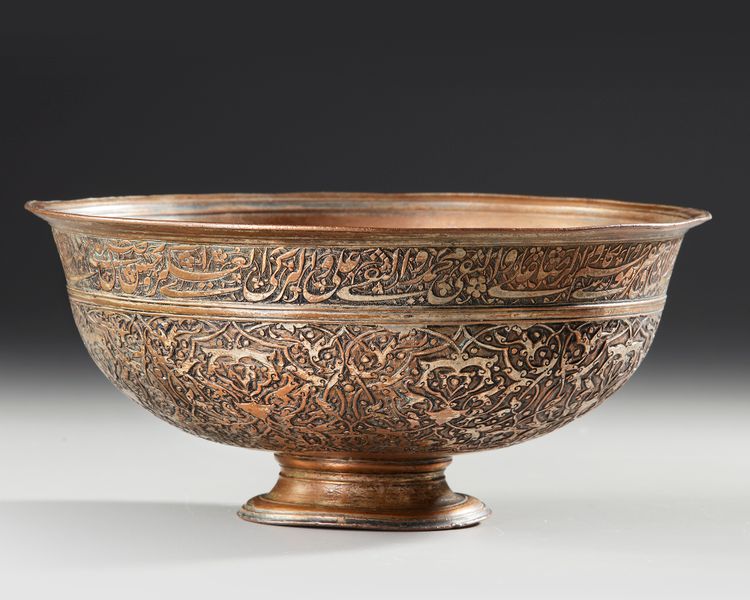 A SAFAVID TINNED-COPPER BOWL, PERSIA 17TH CENTURY