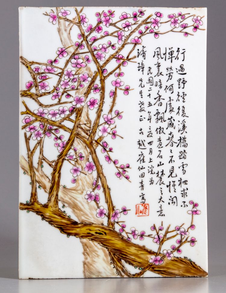 A Chinese prunus plaque