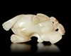 A CREAMY WHITE 'RUI SHOU' AUSPICIOUS BEAST, CHINA, HAN DYNASTY (206 BC-220 AD)