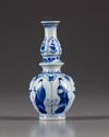 A miniature Chinese blue and white blue and white vase