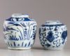 Two Chinese blue and white ginger jars
