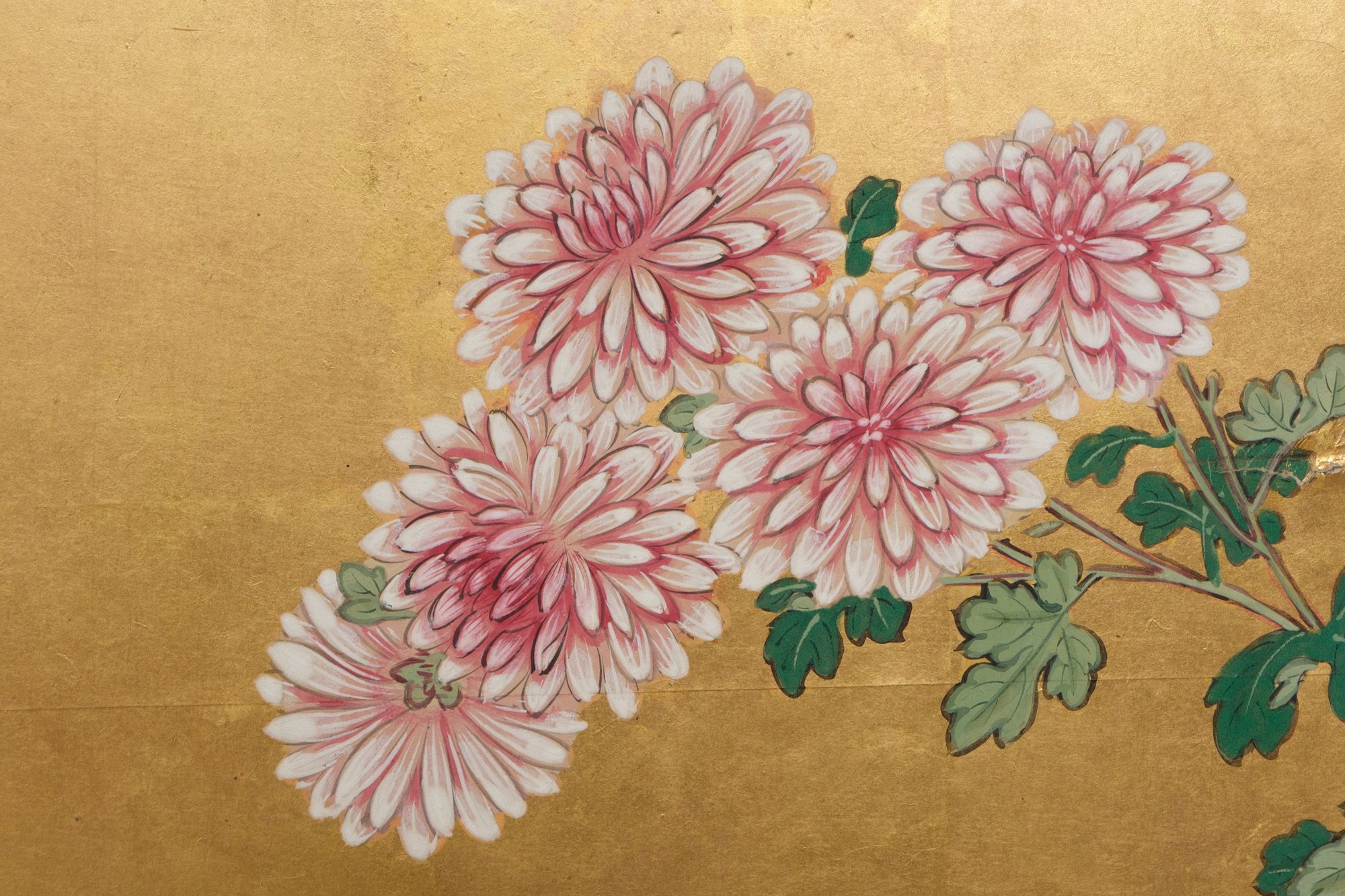 ひかぽん　6月13日期日 A JAPANESE FLORAL SIX PANEL SCREEN, MEIJI PERIOD (1868-1912)