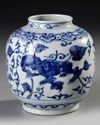 A CHINESE BLUE AND WHITE JAR, MING DYNASTY (1368-1644) OR LATER