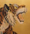 A TALL JAPANESE  SIX-PANEL TIGER SCREEN, EARLY-MID 20TH CENTURY