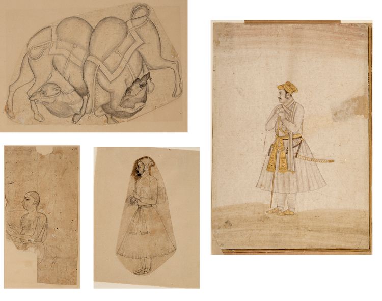 AN INDIAN COLLECTION OF FOUR DRAWINGS, INDIA, 18TH CENTURY