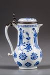 A Chinese blue and white silver-mounted ewer