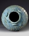 A LARGE POST SASSANIAN TURQUOISE GLAZED POTTERY STORAGE JAR,  PERSIA OR IRAQ, 7TH-8TH CENTURY