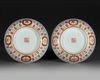 A PAIR OF CHINESE IRON-RED FU BATS DISHES, 19TH/20TH CENTURY