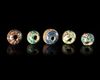 FIVE ROMAN GLASS MOSAIC OR MILLEFIORI BEADS, 1ST CENTURY AD