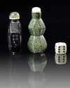 TWO CHINESE INLAID-LACQUER SNUFF BOTTLES, 20TH CENTURY