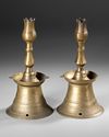 TWO OTTOMAN  BARASS CANDLESTICKS, TURKEY, POSSIBLY 17TH CENTURY
