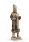 A Chinese painted pottery standing figure
