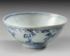 CHINESE BLUE AND WHITE BOWL, MING DYNASTY, ca 1600