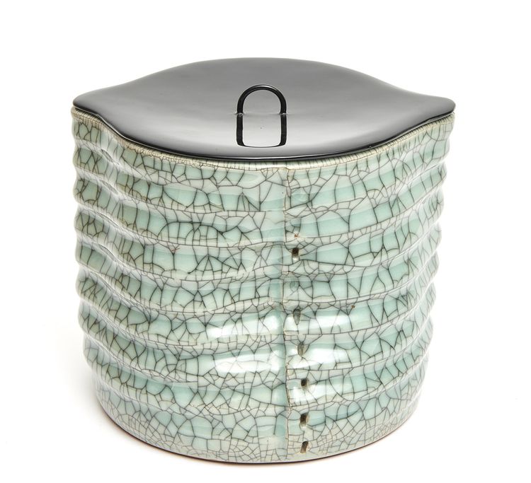 A modern Japanese Nabeshima-ware celadon waterpot (mizusashi)