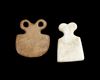 A PAIR OF NEAR EASTERN CALCITE EYE IDOLS, 3RD MILLENNIUM BC