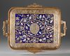 A GILT BRONZE AND CLOISONNE ENAMEL TRAY, NAPOLEON III PERIOD, LATE 19TH CENTURY