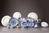 A group of 19 Chinese blue and white cups, saucers and a bowl